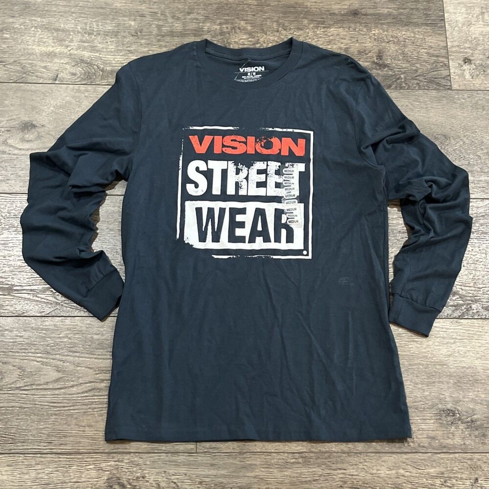 NWT! Vision Street Wear Long Sleeve T-Shirt Dark Blue/Green Skate - Men’s Medium